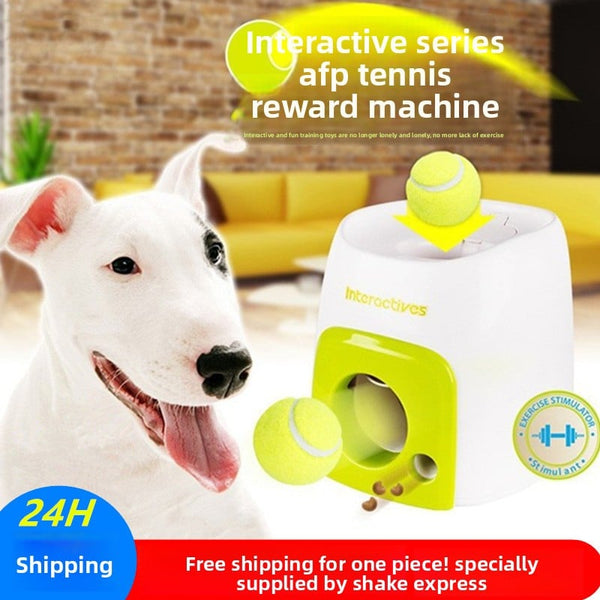 Interactive Dog Tennis Ball Launcher & Treat Dispenser