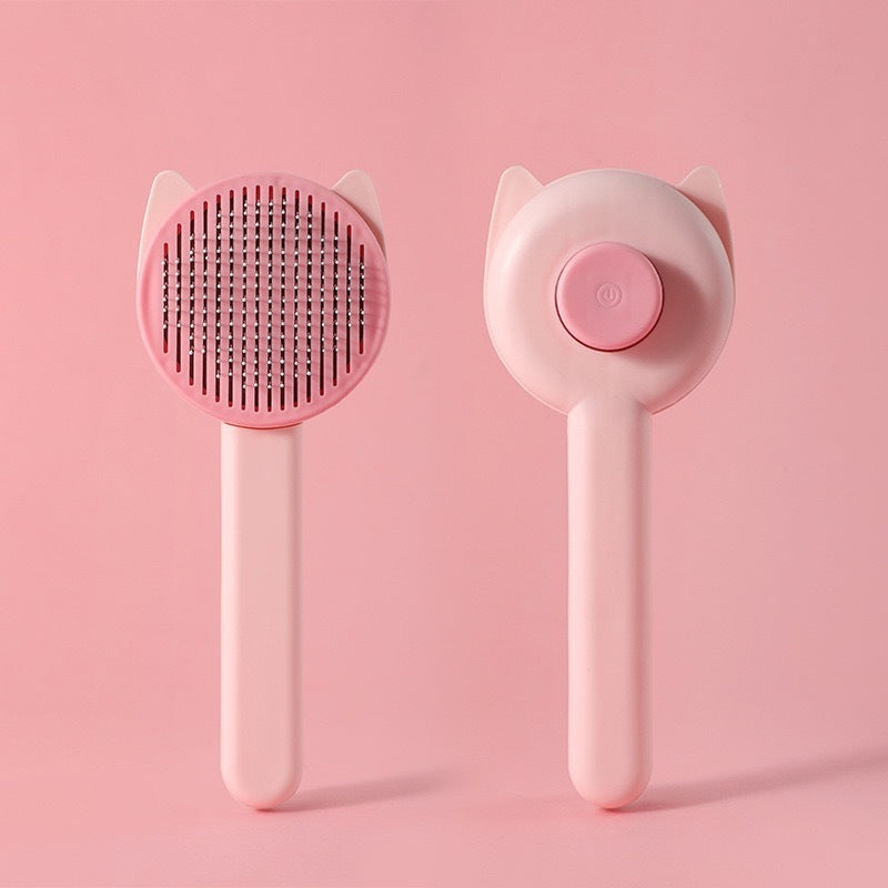 Self-Cleaning Pet Grooming Comb — Cat & Dog Deshedding Brush