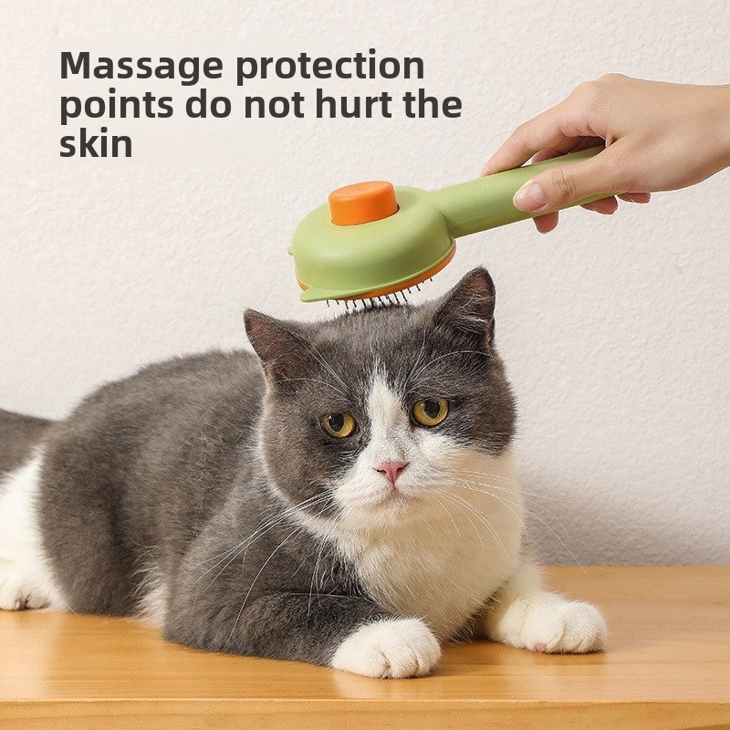 Self-Cleaning Pet Grooming Comb — Cat & Dog Deshedding Brush